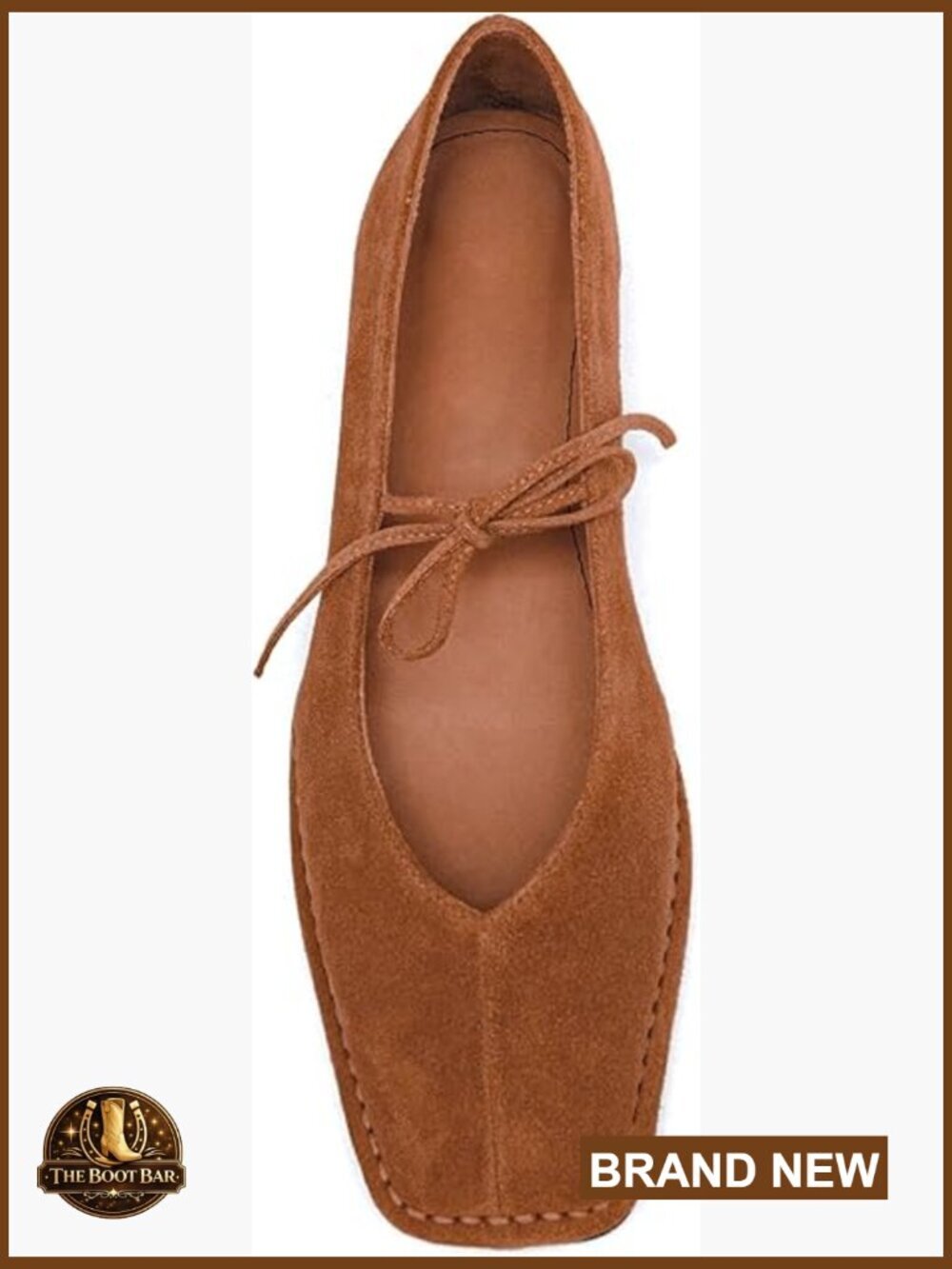 Square Toe Ballet Flats, Lace-Up Mary Jane Slip On, Leather Comfort Shoes